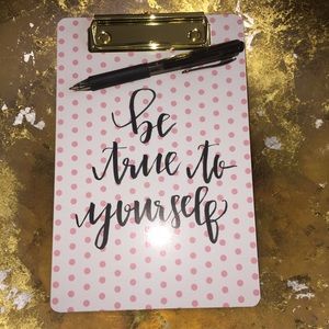 Clipboard-White w/Pink Polka Dots-6X9-New